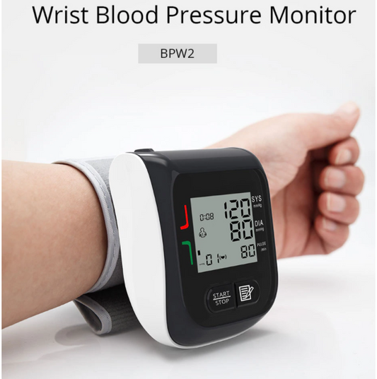 Wrist Blood Pressure Monitor Meter Portable Automatic LCD Display Adjustable
