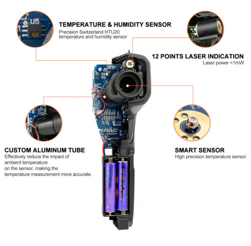 Temperature Humidity Gun -50-800°C Non Contact Infrared IR Thermometer & K Type