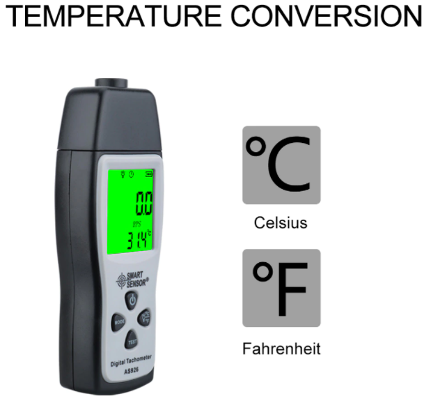 Tachometer Laser Photo Non Contact Digital RPM Tach Tester Meter LCD Speedometer