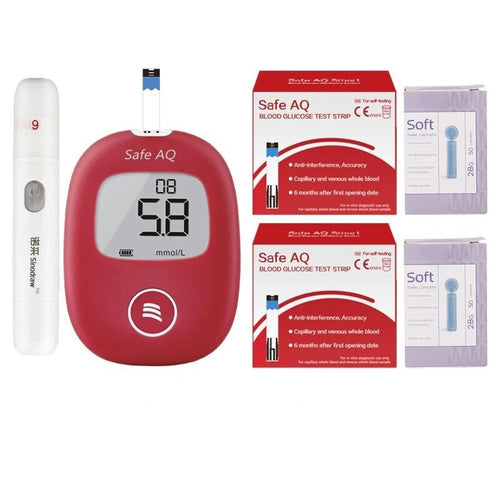 Blood Glucose Meter 50 Test Strips Lancets for Diabetes Glucose Safe AQ Smart