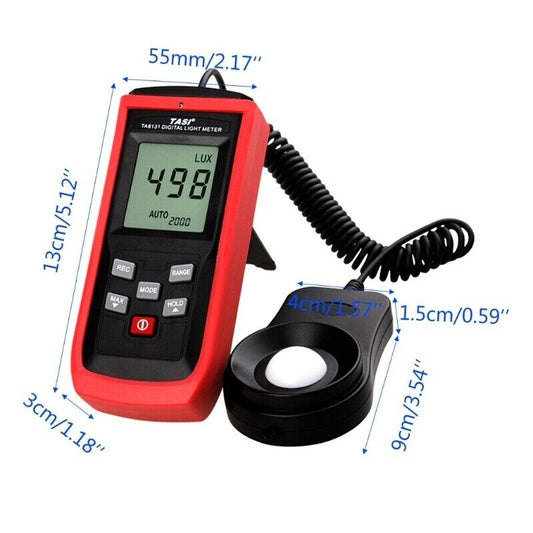 Digital Light Lux Meter Luxmeter 0~200,000 With Selectable Range & Test Sensor
