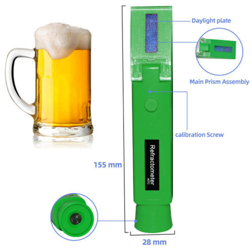Refractometer Alcohol 0-80% ATC Measures Liquor Wine Spirit Beer Handheld