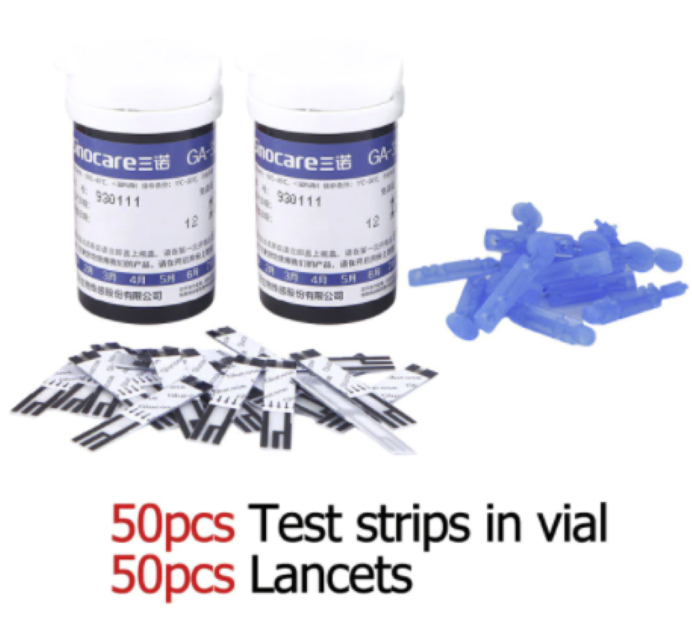 Blood Glucose Sugar Diabetes 50 Test Strips & 50 Lancets For Sinocare GA-3