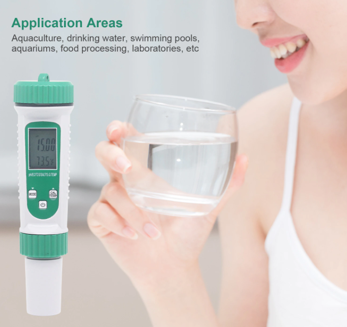 pH EC Conductivity TDS Salinity SG Temp measure 6 in 1 Meter Monitor Tester