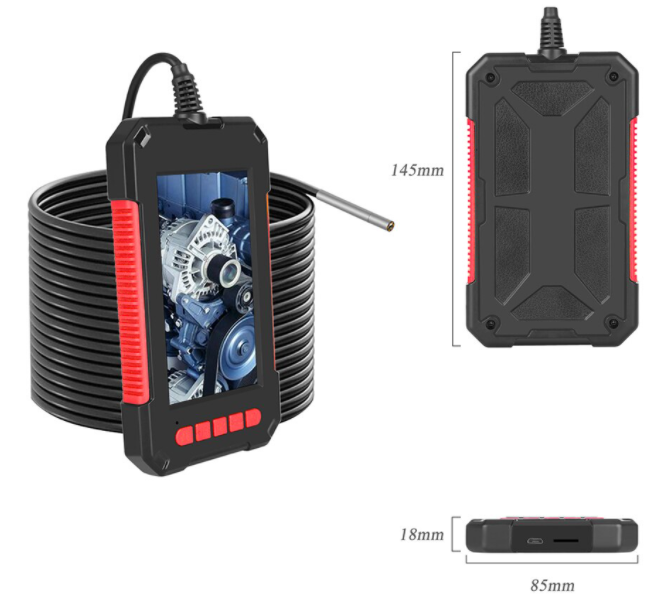 Endoscope Industrial 4.3 Inch LCD Color Screen 1080P with LEDs & 5m Cable WP