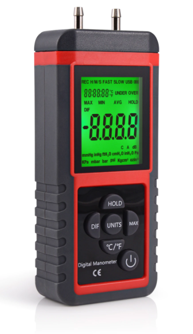 Meter Box Manometer Digital Manometer Differential Air Pressure Meter ±2.999Psi Gauge High
