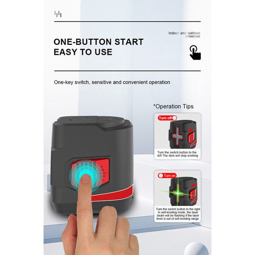Mileseey L62R 2 Lines Laser Level Cross Red Beam Horizontal Vertical Calibrator