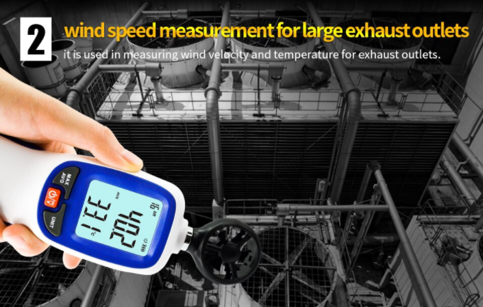 Wind Speed Meter Anemometer Digital Tester Vane Air Flow Gauge Backlight WT82