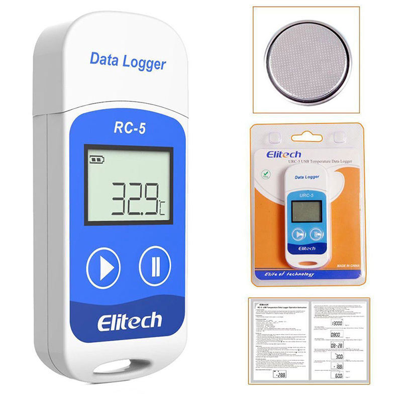 Temperature Data Logger USB Recorder 32000 Points High Accuracy Elitech RC-5