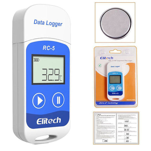 Temperature Data Logger USB Recorder 32000 Points High Accuracy Elitech RC-5