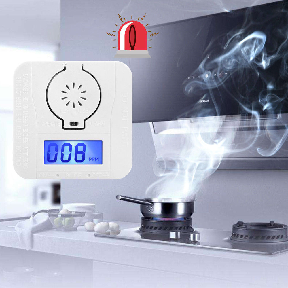 Carbon Monoxide Smoke Detector Alarm Poisoning Gas Warning Sensor Photoelectric