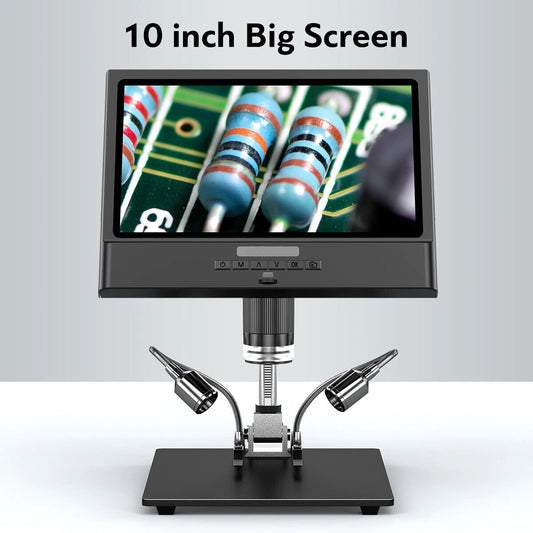 Digital Microscope 10" Inch LCD LCD Display 1300X Stereo Screen 1080P 10 LED