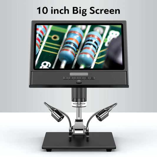 Microscope Digital 10" Inch LCD Display 1300X Stereo Screen 1080P 10 LED