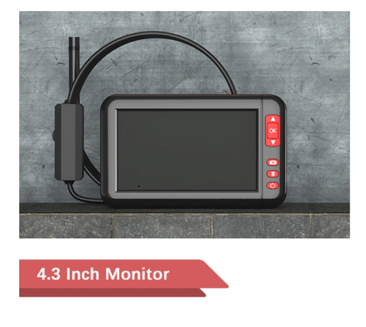 Endoscope Industrial 4.3 Inch Color Screen HD1080P 8 LED 5m Cable 8mm Camera
