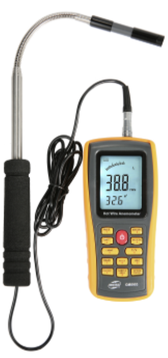 Hot Wire Anemometer Logger Wind Speed Air Flow Temperature Meter Tester GM8903