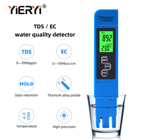 EC TDS Meter LCD Display Conductivity Tester Water Quality Monitor Reader Test