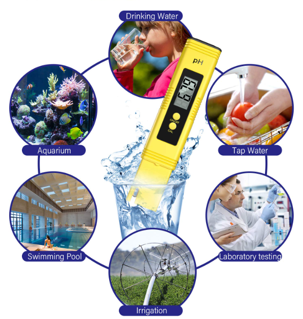 pH EC TDS  Pen Testers LCD Digital Display Water Quality Monitor Test 2 Meters