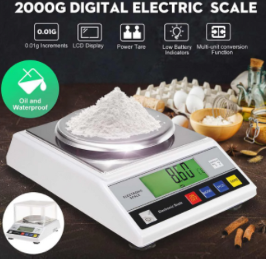 2Kg 2000g x 0.01g Electronic Weighing Balance Counting Scale Digital Back Lit