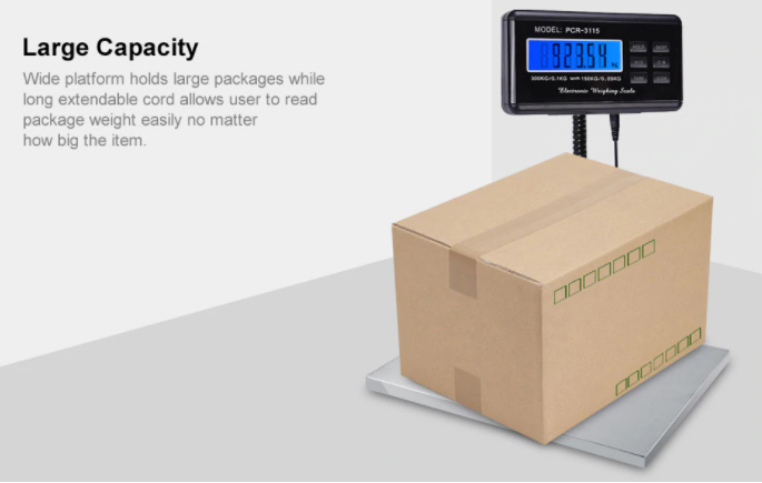Scale Digital Postal Electronic Weigh 150KG x 0.05kg AC Power Back-lit Blue LCD