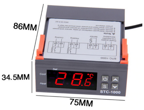 Temperature Digital Controller Thermostat Heating Cooling Temp Probe STC-1000