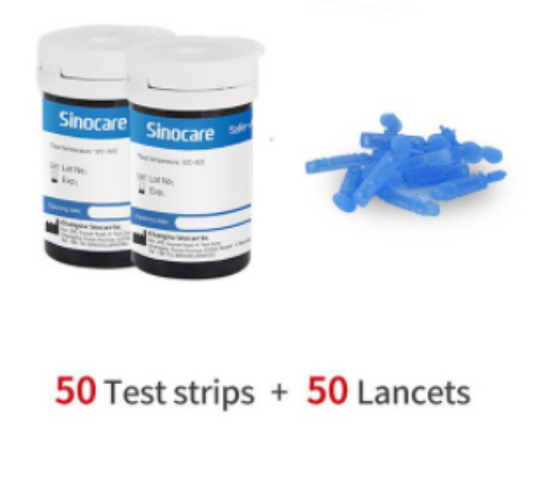 Blood Glucose Sugar Diabetes 50 Test Strips & Lancets For Sinocare Safe Accu