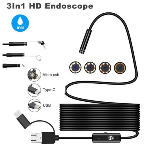 Endoscope Industrial HD USB-C Type-C Waterproof For Android 6 LEDs & 10m Cable