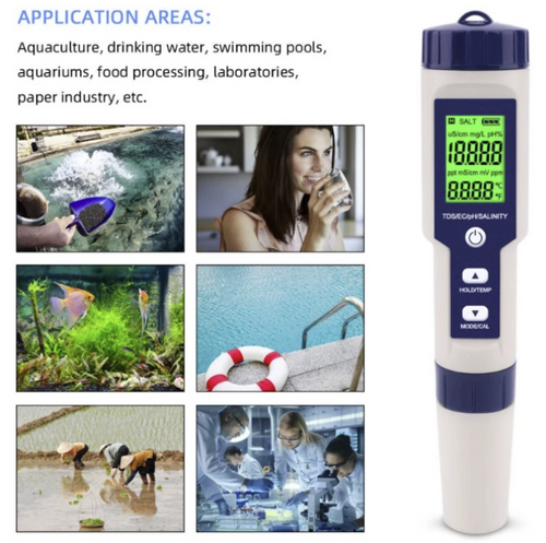 PH EC DO Conductivity TDS Salinity Temp Dissolved Oxygen Meters Water Testing