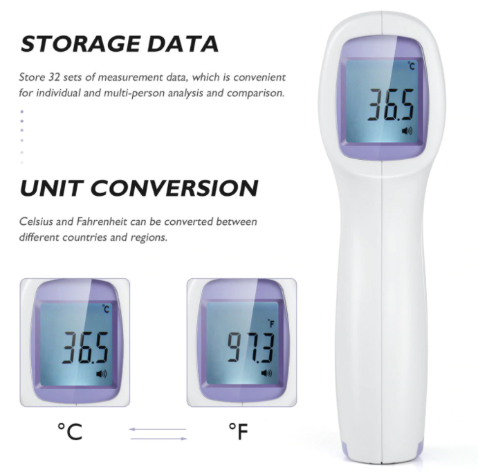 Digital Forehead Thermometer Non Contact Infrared For Baby & Adult Temperature