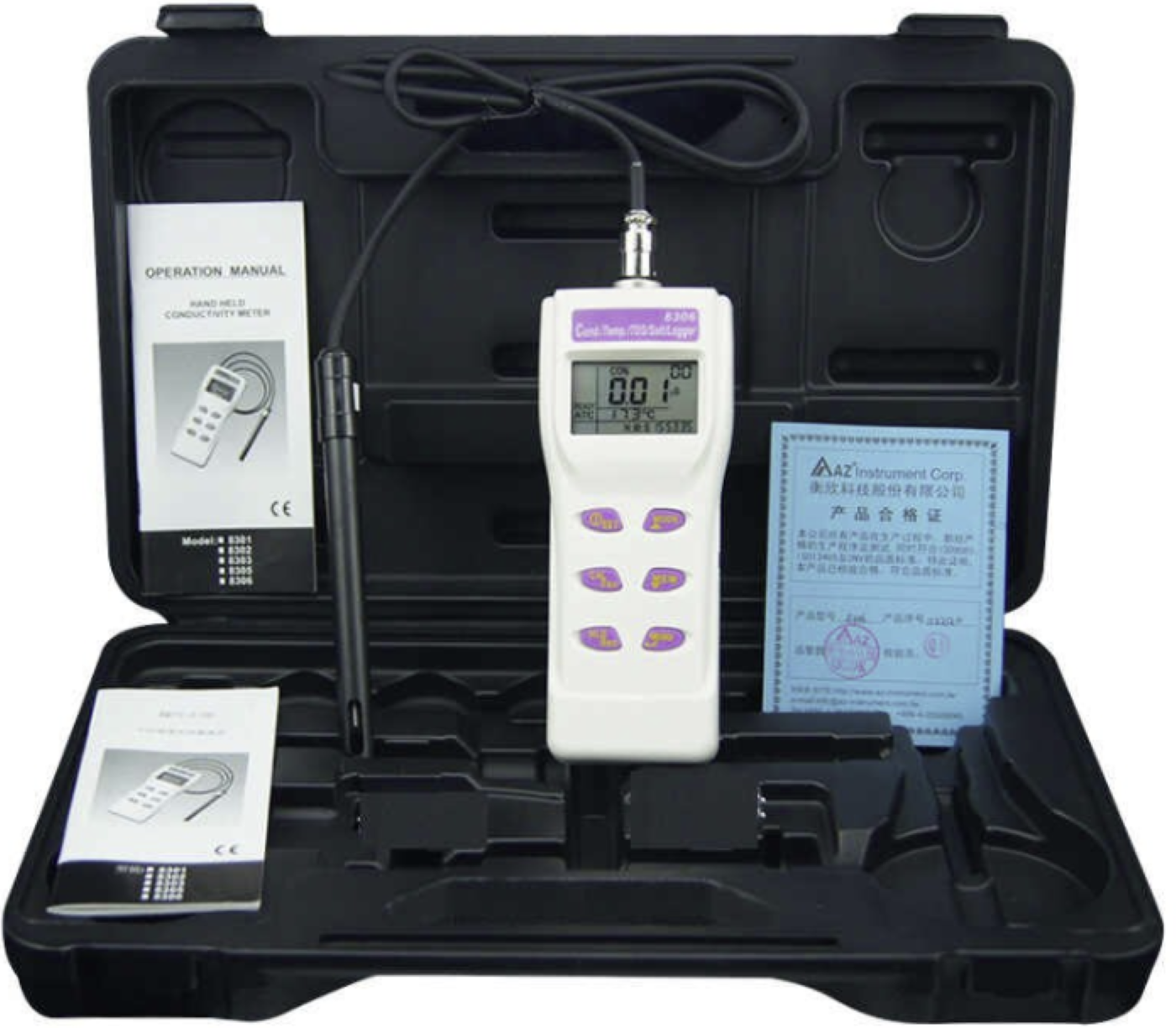 AZ8306 Electrical Conductivity EC TDS Salinity Meter logger Memory LCD Measures