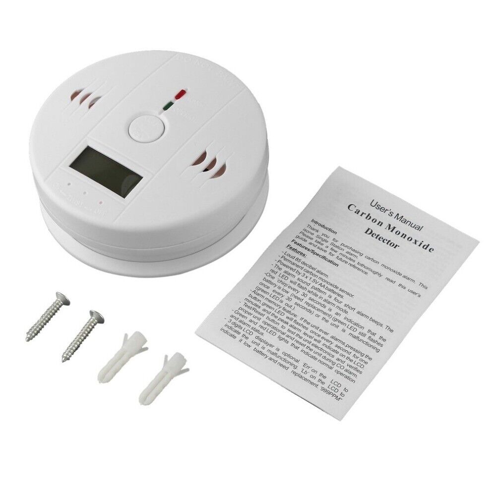 Carbon-Monoxide CO Detector Poisoning Gas Sensor Monitor Warning LCD Alarm Set