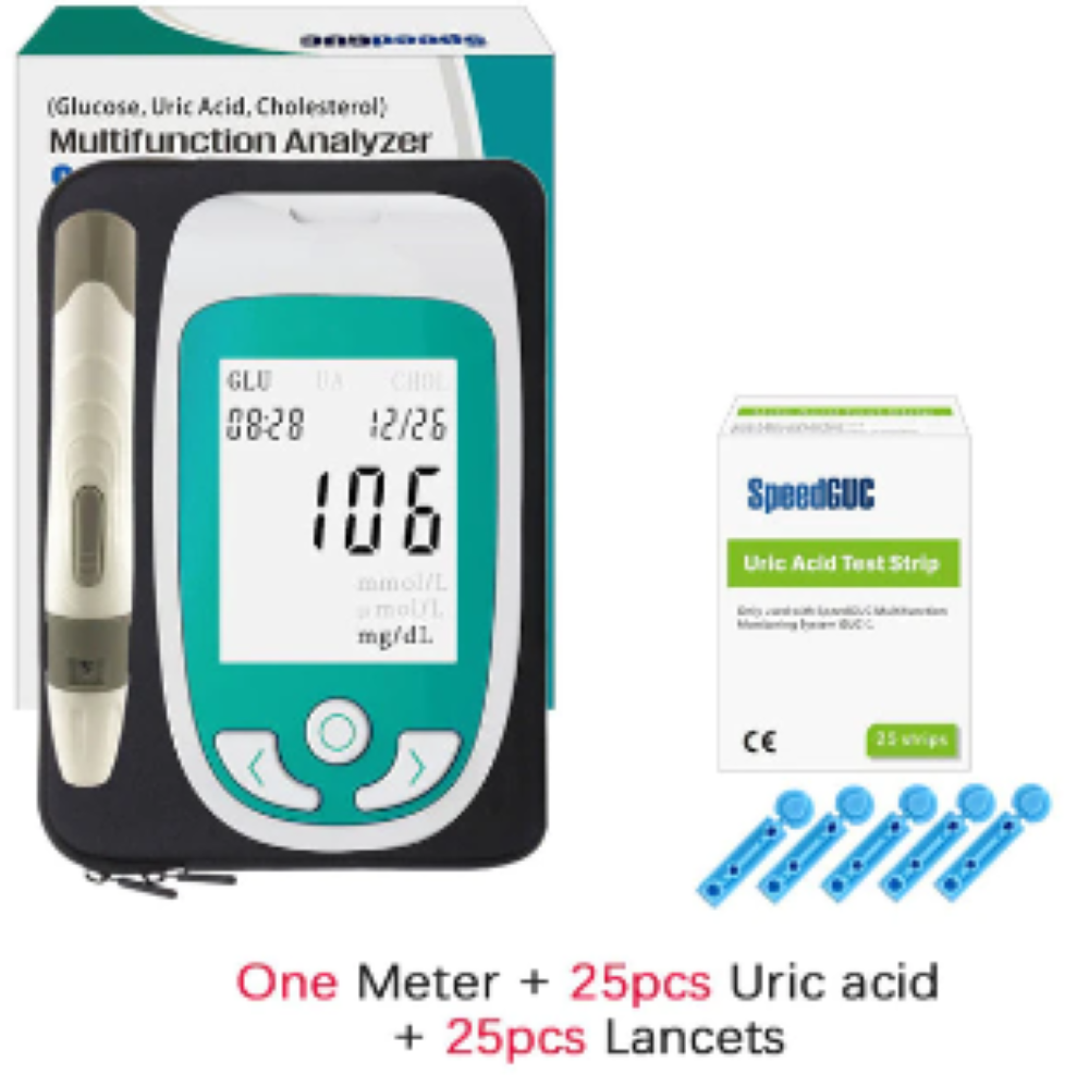 Uric Acid Blood Monitor Meter Tester 50 Test Strips & 50 Lancets Includes Lancet