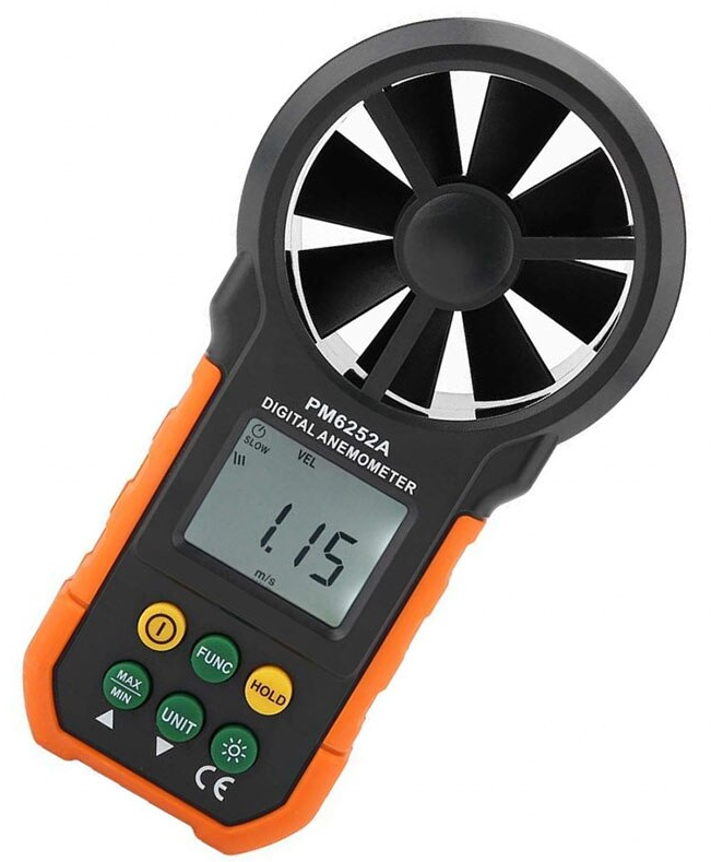 Anemometer Digital Wind Speed Air Volume Temperature Measuring Meter PM6252A