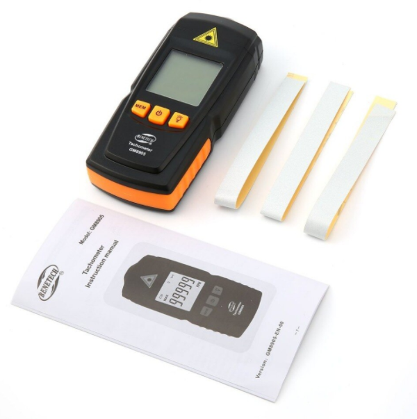 Tachometer Non-Contact Digital Laser LCD 2.5-99999 RPM Tach Tester Meter GM8905