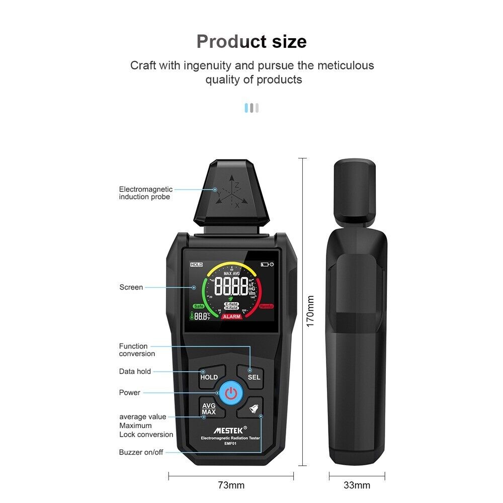 EMF Electromagnetic Radiation Tester Meter Magnetic Field Radiation Detector