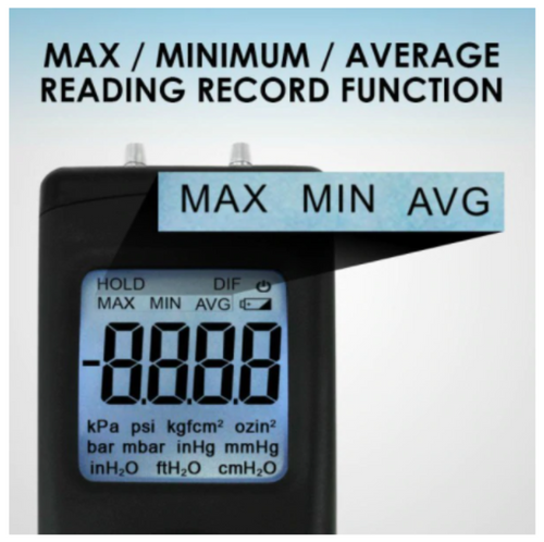 Manometer Digital Air Pressure Meter Differential Gas Tester Tool LCD Gauge