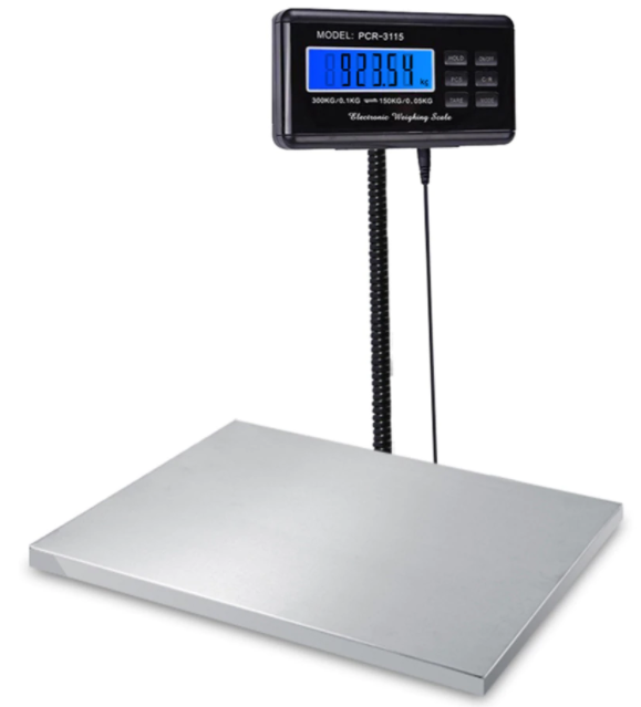 Scale Digital Postal Electronic Weight 150KG x 50g AC Power Blue Back-lit LCD