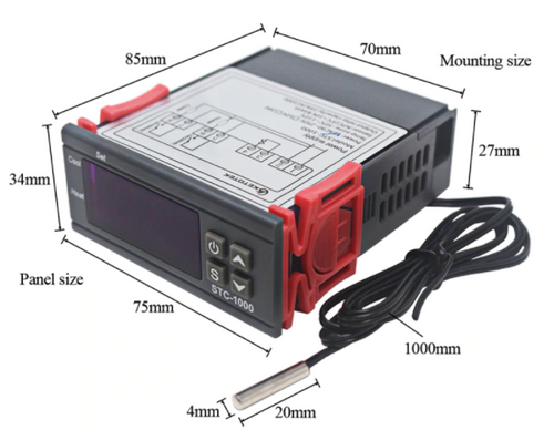 Temperature Digital Controller Thermostat Heating Cooling Temp Probe STC-1000