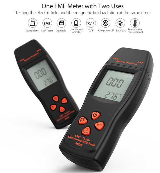Electromagnetic Field Radiation Detector EMF Tester Meter Handheld Measure