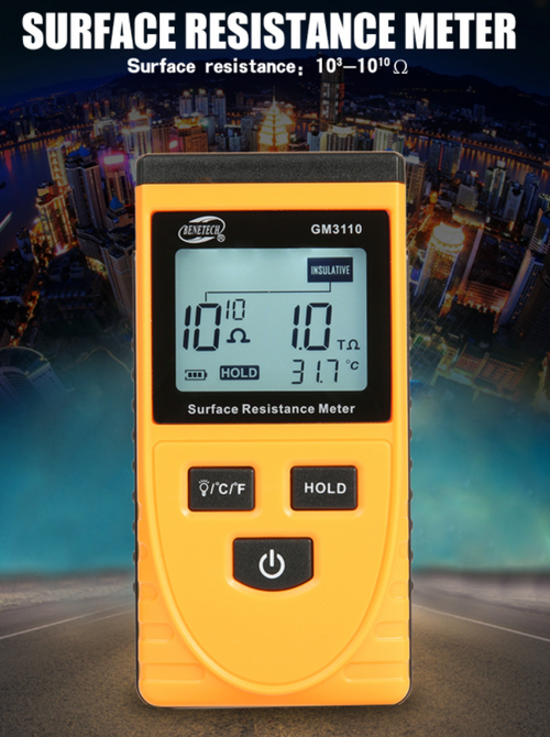 Surface Resistance Meter Tester & Temperature Measurement Anti-Static Resistance