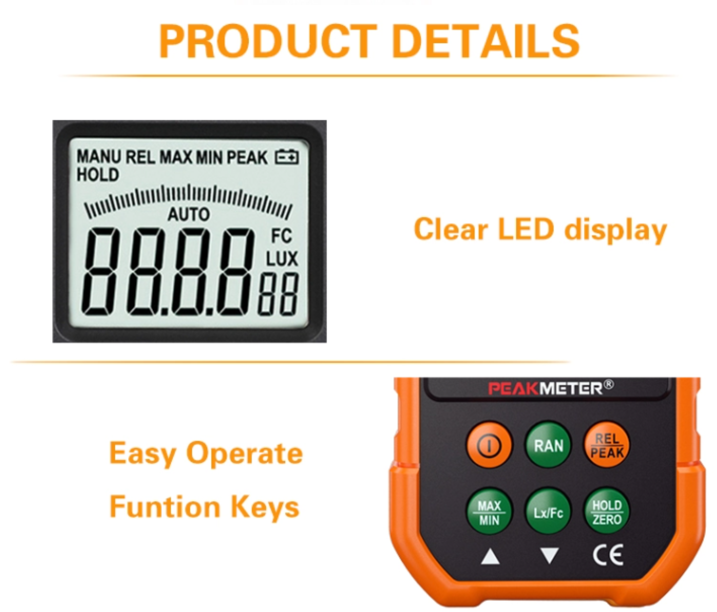 Lux Light Meter 0-200,000 Digital & Analog LCD Display Measuring Light PM6612L