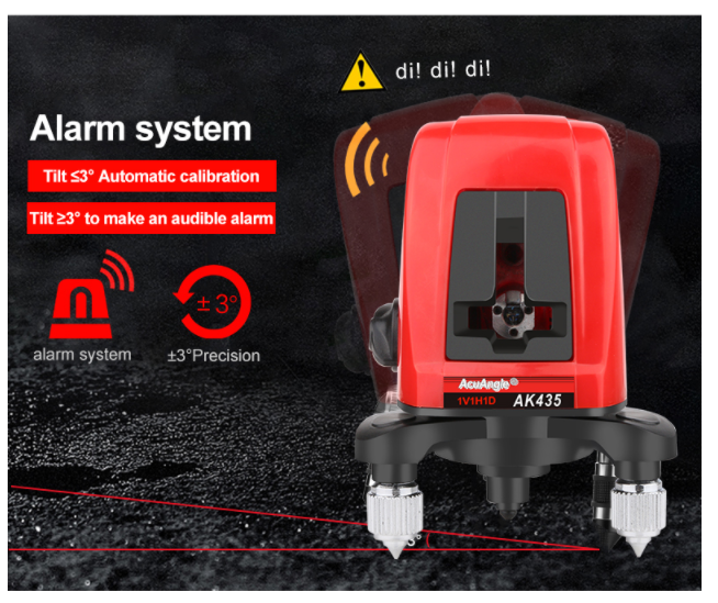Laser Level 2 Line Red Beam Line 360 Degree Rotary Level Self-leveling