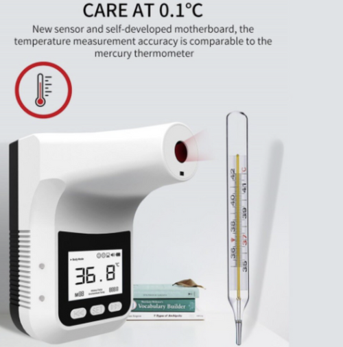 Wall Mounted Digital Thermometer Non-contact Temperature With Alarm & USB K3 Pro