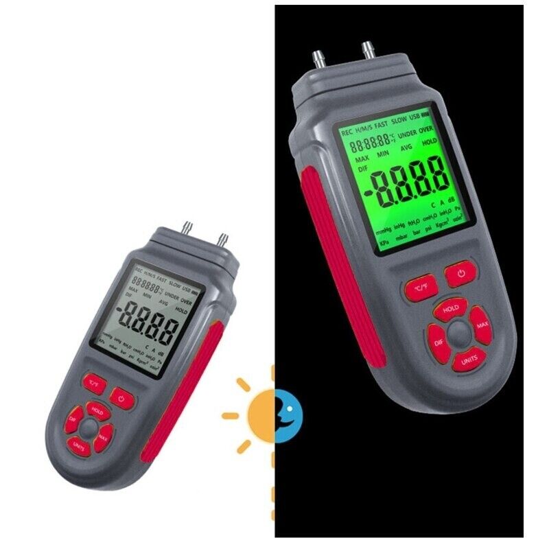 Manometer Gas Pressure Air Gauge Pressure Meter Differential Gas Tester X37E
