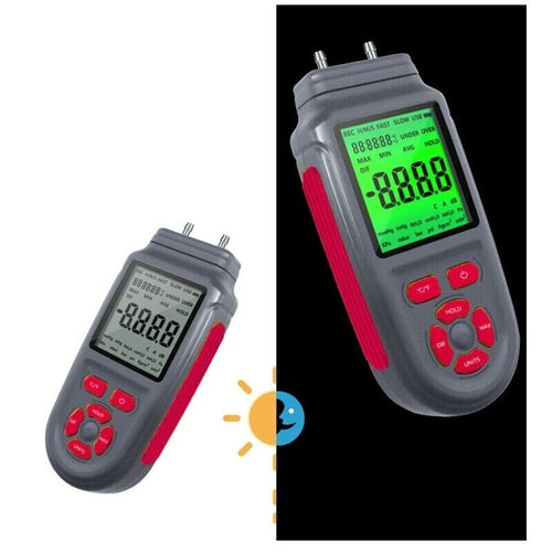 Manometer Gas Pressure Air Gauge Pressure Meter Differential Gas Tester X37E
