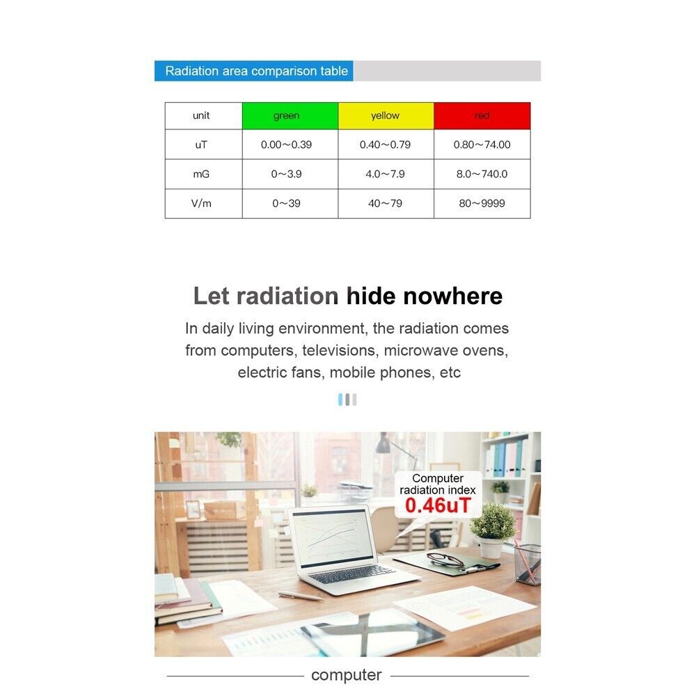 EMF Electromagnetic Radiation Tester Meter Magnetic Field Radiation Detector