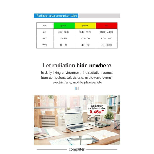 EMF Electromagnetic Radiation Tester Meter Magnetic Field Radiation Detector