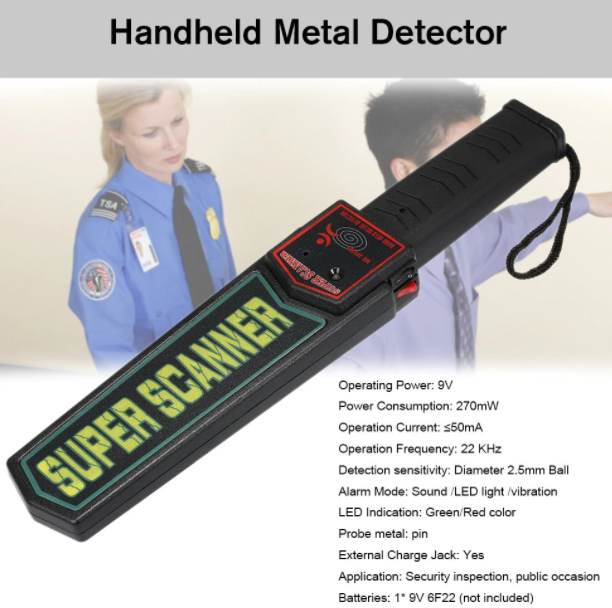 Metal Detector Handheld Security High Performance Pin Pointer Super Scanner