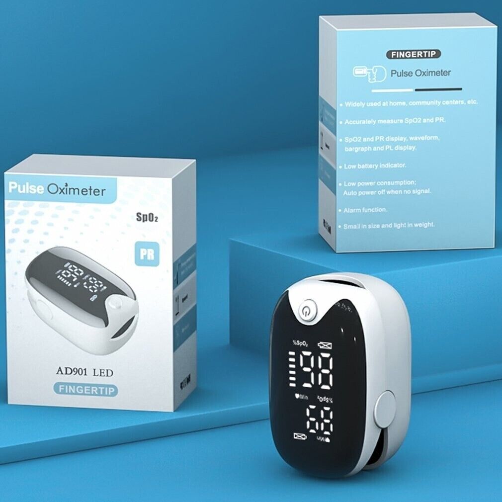 Pulse Oximeter Blood Oxygen Saturation Meter Heart Rate Monitor LED Display