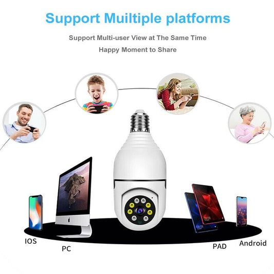 Wireless Light Bulb Cam Full HD 1080P IP Camera E27 Home Security Lamp Cam