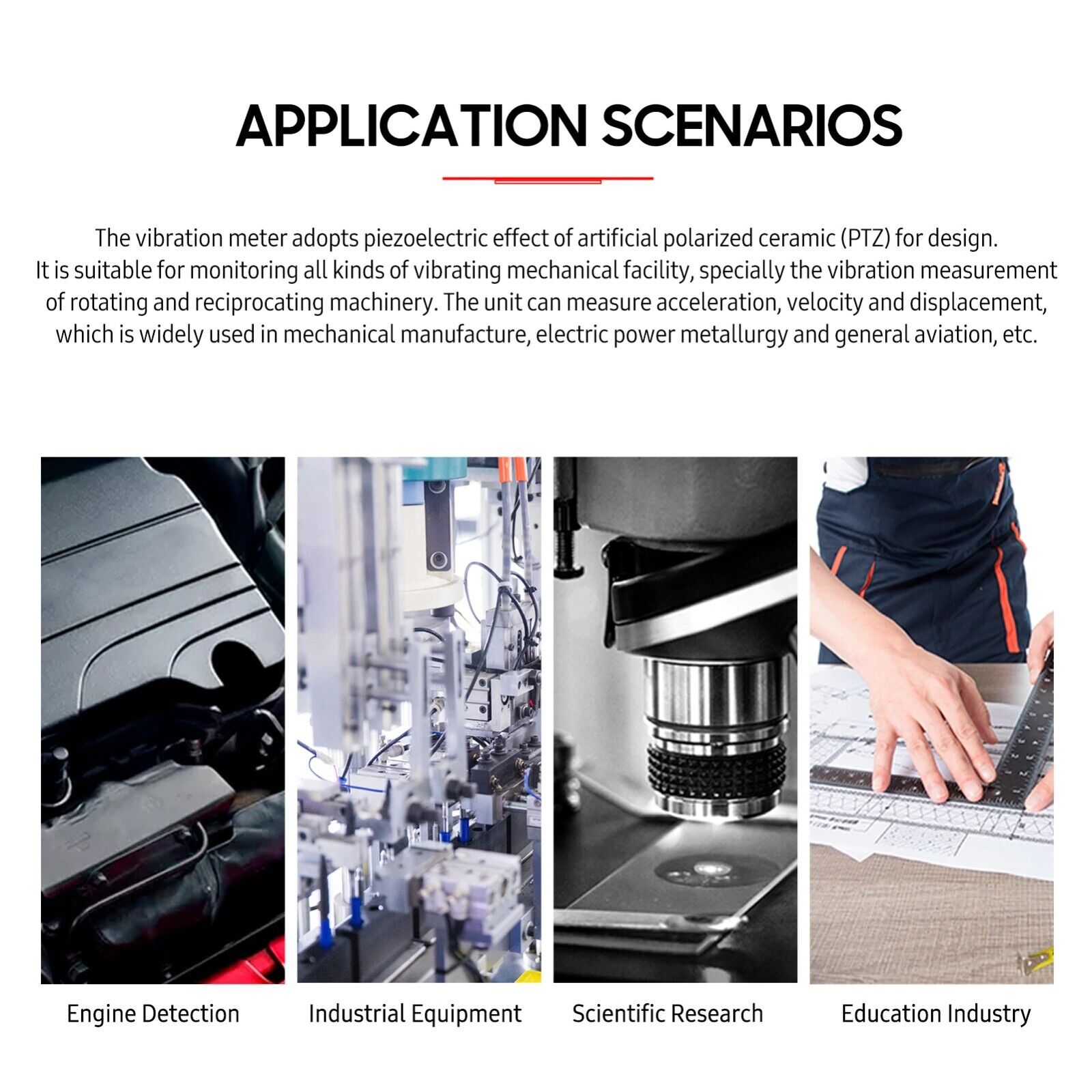 Vibration Meter Tester Analyzer Tests Acceleration Velocity Displacement AS63A